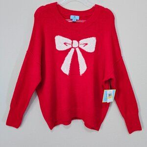 NWT CeCe Bow Sweater Size M Red